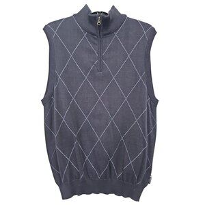 Chaps Golf Sweater Vest Quarter-Zip Sleeveless Knit Pullover Men’s Medium